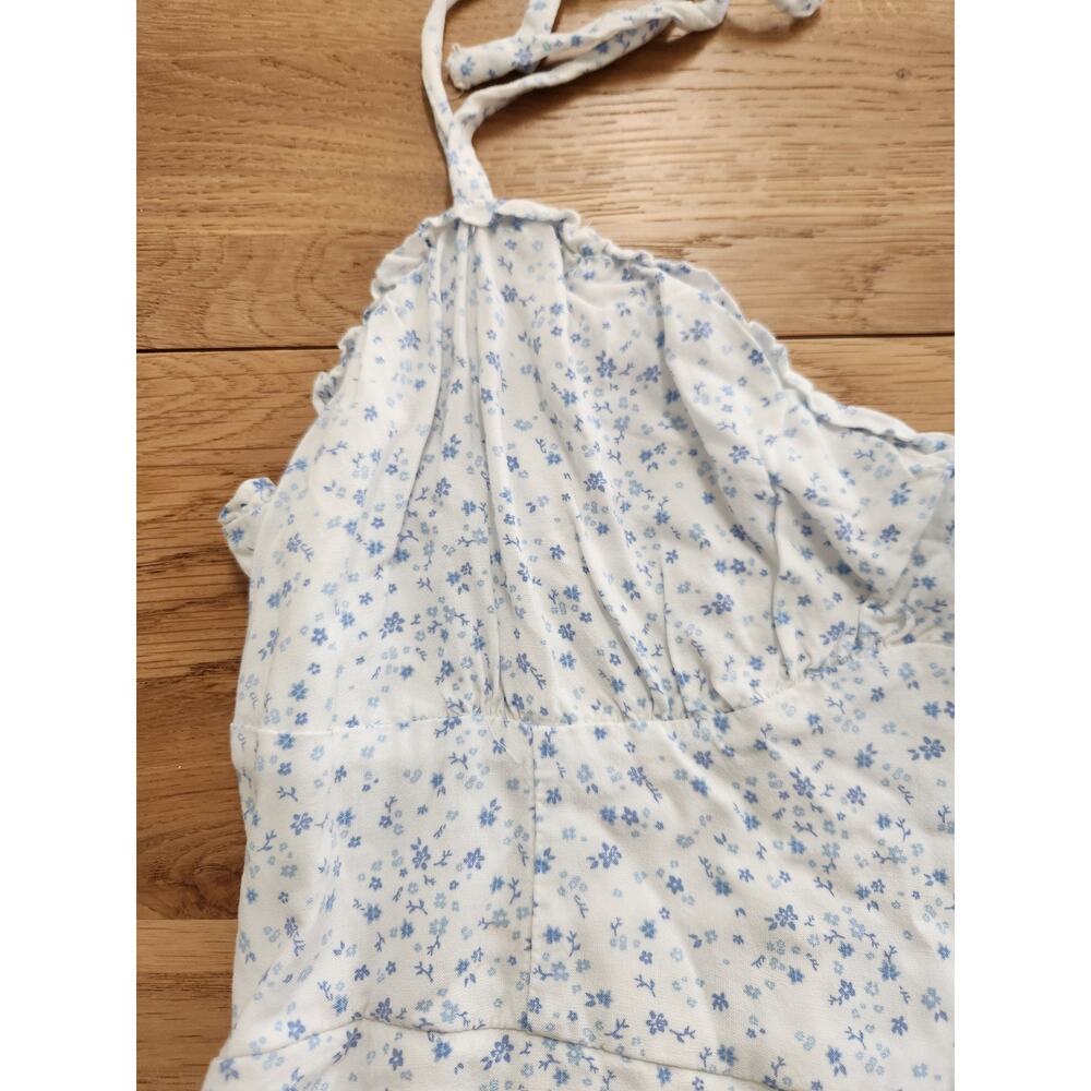 Hollister Blue / White Floral Print Summer Dress Sz XL Sun Cottage Festival - Picture 3 of 8